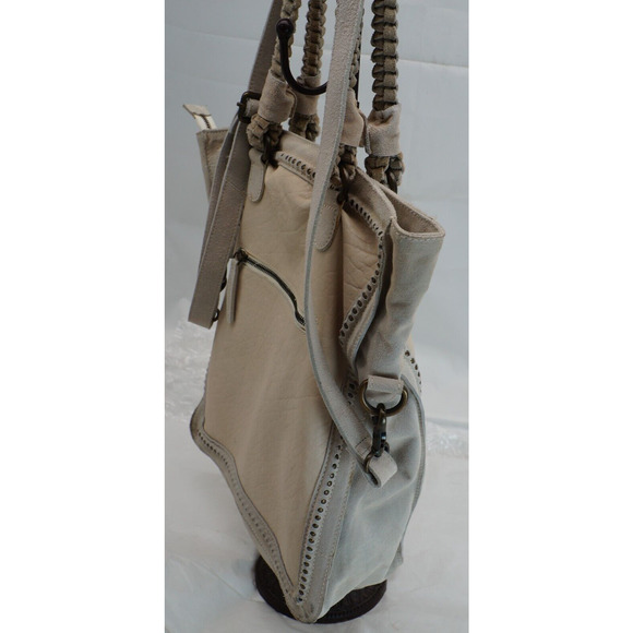 Free People Faye Distressed Tote Bag Leather And Suede - Picture 5 of 11